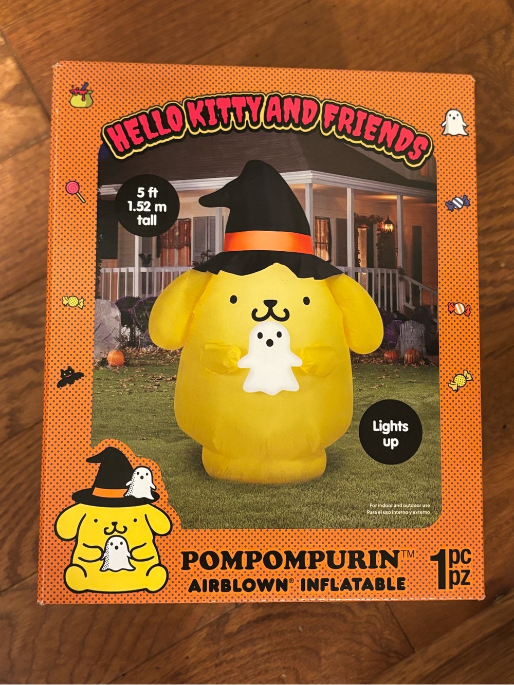 Hello Kitty & Friends Pompompurin W/ Ghost Halloween Inflatable 5FT Light Up